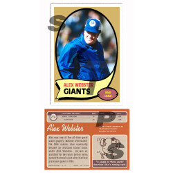 1970 STCC Coaches #274 Alex Webster Topps New York Giants custom card