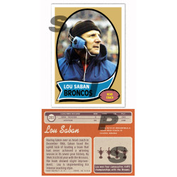 1970 STCC Coaches #283 Lou Saban Topps Denver Broncos custom card