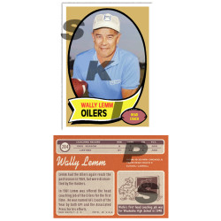 1970 STCC Coaches #284 Wally Lemm Topps Houston Oilers custom card