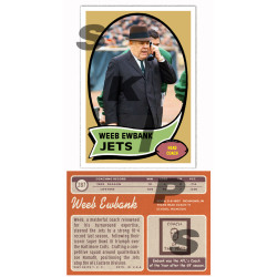 1970 STCC Coaches #287 Weeb Ewbank Topps New York Jets custom card