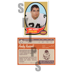 1970 STCC #291 Andy Russell Topps Pittsburgh Steelers custom card