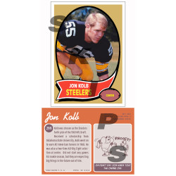 1970 STCC #299 Jon Kolb Topps Pittsburgh Steelers custom card