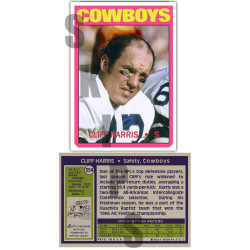 1972 STCC #354 Cliff Harris Dallas Cowboys custom card HOF