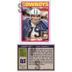 1972 STCC #356 Forrest Gregg Dallas Cowboys custom card HOF