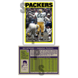 1972 STCC #363 Ray Nitschke Green Bay Packers custom card HOF