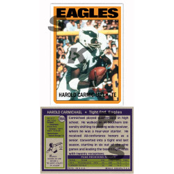 1972 STCC #364 Harold Carmichael Philadelphia Eagles custom card HOF