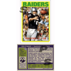 1972 STCC #365 Ken Stabler Oakland Raiders custom card HOF 1972 STCC #365 Ken Stabler Oakland Raiders custom card HOF