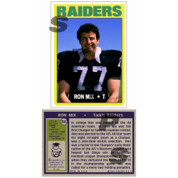 1972 STCC #366 Ron Mix Oakland Raiders custom card HOF 1972 STCC #366 Ron Mix Oakland Raiders custom card HOF
