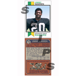 1973 STCC #539 Jimmy Warren Oakland Raiders custom card 1973 STCC #539 Jimmy Warren Oakland Raiders custom card