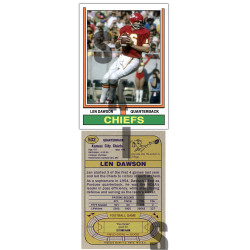 1974 STCC #532 Len Dawson Kansas City Chiefs custom card HOF