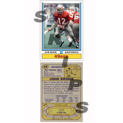 1974 STCC #538 John Brodie San Francisco 49ers custom card 