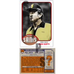1976 STCC Legendary Coaches #25 John North Topps New Orleans Saints