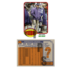1976 STCC Legendary Coaches #3 Bud Grant Topps Minnesota Vikings