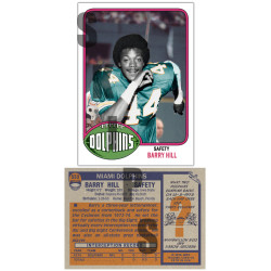 1976 STCC #533 Barry Hill  Miami Dolphins custom card