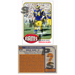 1976 STCC #536 Merlin Olsen Los Angeles Rams custom card HOF