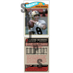 1977 STCC #532 Archie Manning New Orleans Saints custom card 