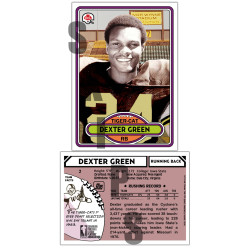 1980 STCC CFL #2 Dexter Green Hamilton Tiger-Cat Iowa State custom card