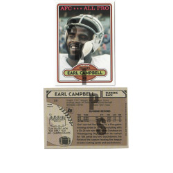 1980 STCC  Earl Campbell Topps Houston Oilers custom card HOF