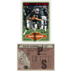 1980 STCC #531 Dave Casper Topps Oakland Raiders custom card HOF