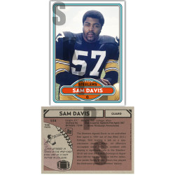 1980 STCC #534 Sam Davis Topps Pittsburgh Steelers custom card HOF