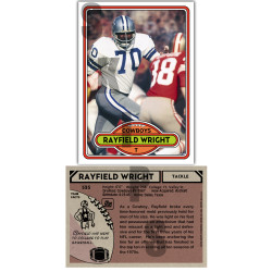 1980 STCC #535 Rayfield Wright Topps Dallas Cowboys custom card HOF
