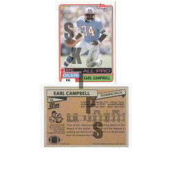 1981 STCC Earl Campbell Topps Houston Oilers  custom card HOF