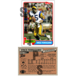 1981 STCC #532 Vince Ferragamo Topps Los Angeles Rams custom card