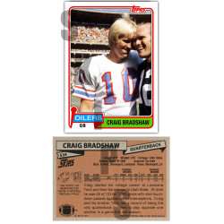 1981 STCC #534 Craig Bradshaw Topps Houston Oilers custom card