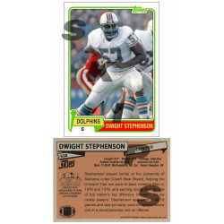 1981 STCC #538 Dwight Stephenson Topps Miami Dolphins custom card HOF