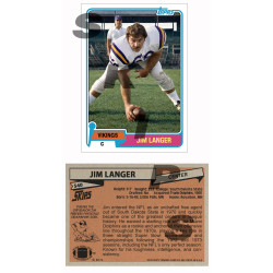 1981 STCC #540 Jim Langer Topps Minnesota Vikings custom card HOF 1981 STCC #540 Jim Langer Topps Minnesota Vikings custom card HOF