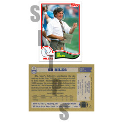 1982 STCC Legendary Coaches #22 Ed Biles Topps Houston Oilers