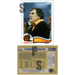 1982 STCC Legendary Coaches #5 Forrest Gregg Topps Cincinnati Bengals