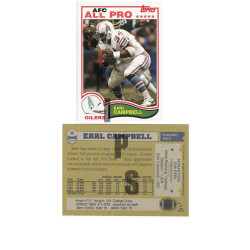 1982 STCC Earl Campbell Topps Houston Oilers custom card HOF