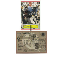 1983 STCC Earl Campbell Topps Houston Oilers custom card HOF