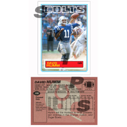 1983 STCC #408 David Humm Topps Indianapolis Colts custom cards 1983 STCC #408 David Humm Topps Indianapolis Colts custom cards