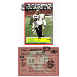 1983 STCC #410 Ricky Jackson Topps New Orleans Saints custom card HOF 1983 STCC #410 Ricky Jackson Topps New Orleans Saints custom card HOF