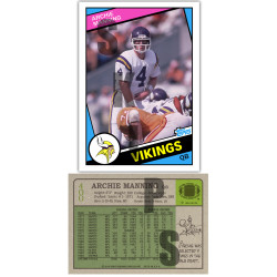 1984 STCC #400 Archine Manning Topps Minnesota Vikings custom card