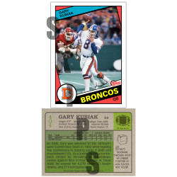 1984 STCC #404 Gary Kubiak Topps Denver Broncos custom card