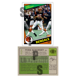 1984 STCC #406 Turk Schonet Topps Cincinnati Bengals custom card