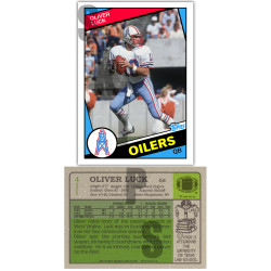 1984 STCC #411 Oliver Luck Topps Houston Oilers custom card