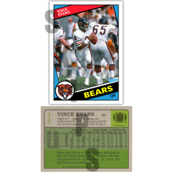 1984 STCC #413 Vince Evans Topps Chicago Bears custom card