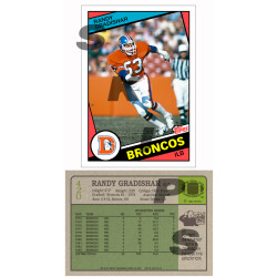 1984 STCC #420 Randy Gradishar Topps Denver Broncos custom card HOF