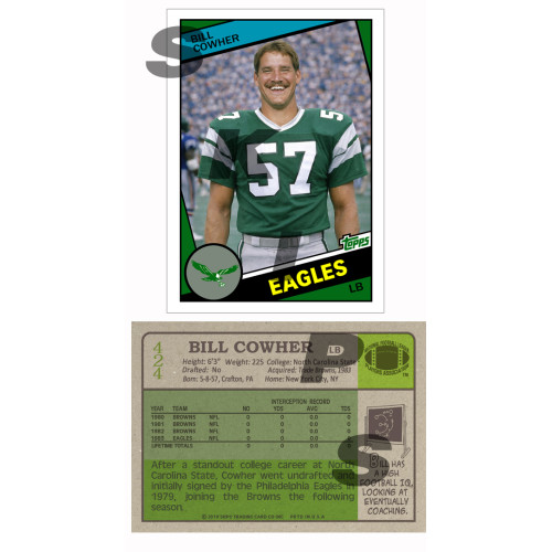 1984 STCC #424 Bill Cowher Philadelphia Eagles Steelers Custom card HOF