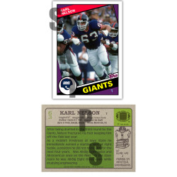 1984 STCC Karl Nelson Topps New York Giants Iowa State Cyclones custom card