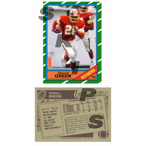 1986 STCC #398 Darrell Green Topps Washington Redskins custom card HOF