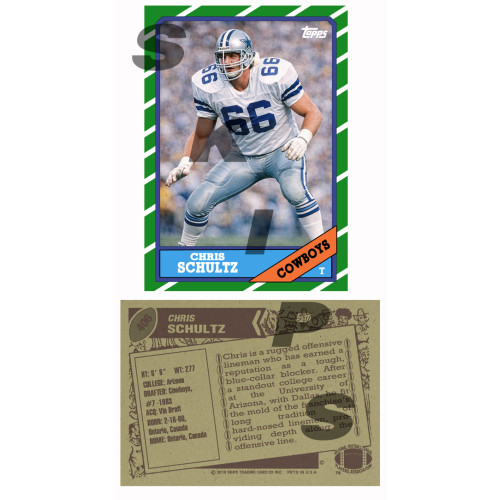 1986 STCC #406 Chris Schultz Topps Dallas Cowboys custom card