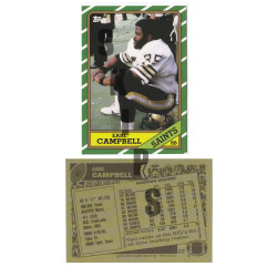 1986 STCC Earl Campbell Topps New Orleans Saints custom card HOF