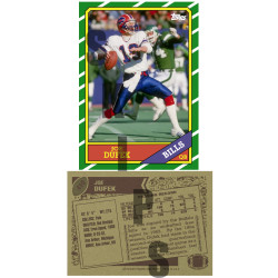 1986 STCC #410 Joe Dufek Topps Buffalo Bills custom card