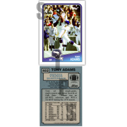 1988 STCC #402 Tony Adams Topps Minnesota Vikings custom card