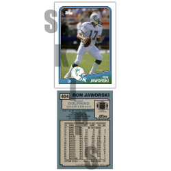 1988 STCC #404 Ron Jaworski Topps Miami Dolphins custom card
